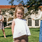 girls white align tank