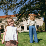 girls chambray embroidered pant