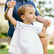 baby girls white embroidered top and bloomer set