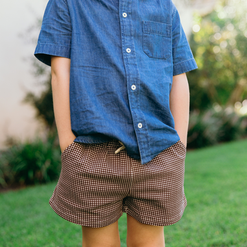 boys dress shorts boys cocoa gingham ultra-soft twill short – minnow