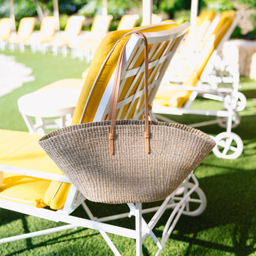POOLSIDE natural east west charm tote