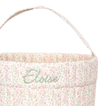 antique floral quilted easter bucket