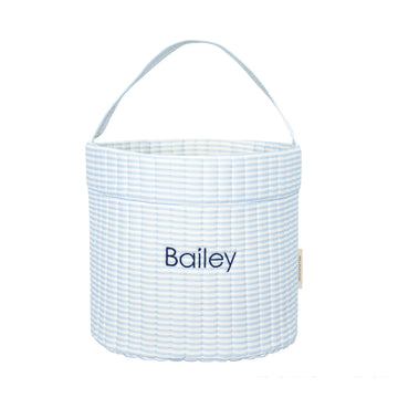 powder blue stripe quilted easter bucket