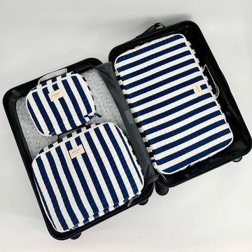 navy cabana stripe packing cubes