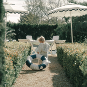 business & pleasure navy classic pool float