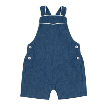 baby washed chambray short overall