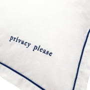navy trim decorative pillow