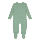 baby hunter green stripe pima footie