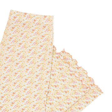 women's marigold floral pima pajamas set