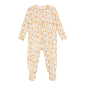 baby marigold floral pima footie