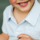 boys powder blue stripe french terry polo shirt