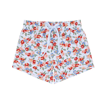 boys scarlet floral boardie