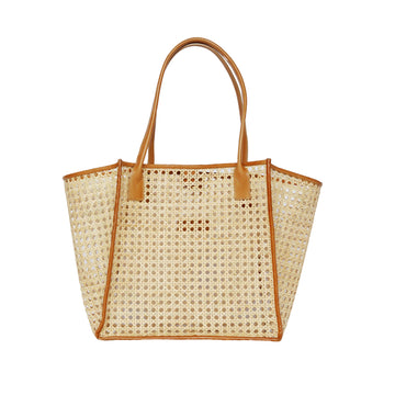 bembien caramel rattan rosa tote