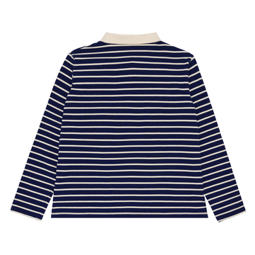 women's navy stripe rugby shirt