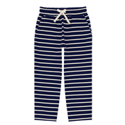 unisex navy and cream stripe pant