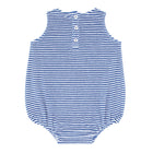 baby boys cove blue stripe french terry bubble romper