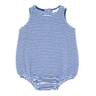 baby boys cove blue stripe french terry bubble romper