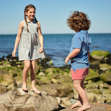 boys surfside blue and east end red colorblock french terry short