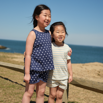 girls atlantic dot scalloped short set