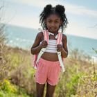 girls east end red french terry shorts