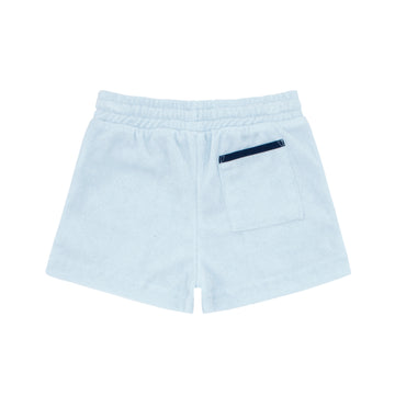 boys light blue french terry short