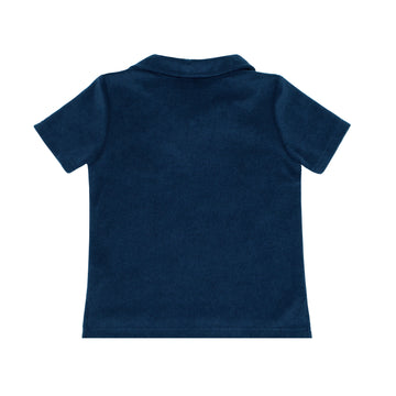 boys navy french terry polo shirt