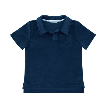 boys navy french terry polo shirt