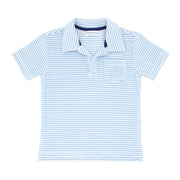 boys powder blue stripe french terry polo