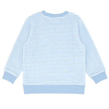 unisex powder blue stripe french terry sweatshirt