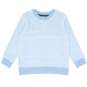 unisex powder blue stripe french terry sweatshirt