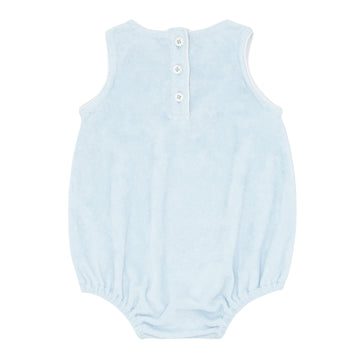 baby boys light blue bubble romper