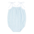 baby girls light blue romper with shoulder ties