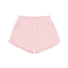 girls pink ruffle french terry shorts