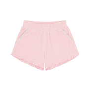girls pink ruffle french terry short