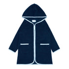 unisex navy french terry hooded zipper coverup