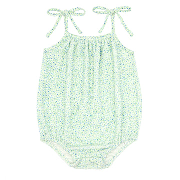 baby girls hibiscus ditsy romper with shoulder ties