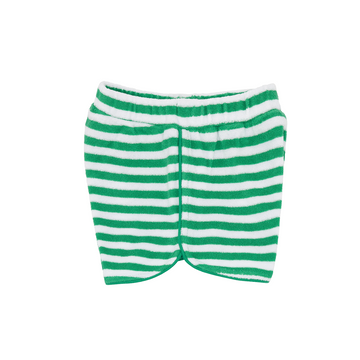 girls bermuda green stripe french terry short