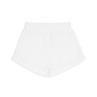 girls white ruffle french terry shorts