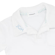 boys white french terry polo