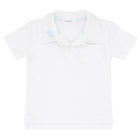 boys white french terry polo shirt