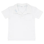 boys white french terry polo