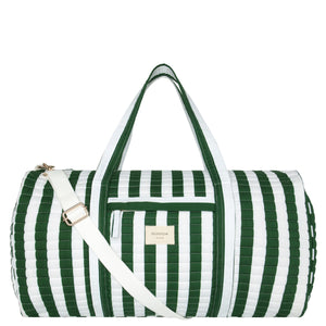 charleston green cabana stripe weekender bag