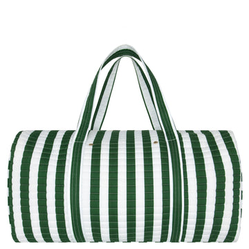 charleston green cabana stripe weekender bag