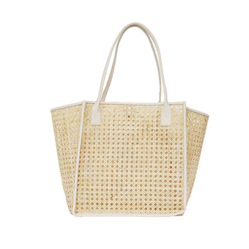 bembien cream rattan rosa tote