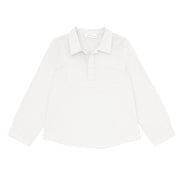 boys white long sleeve pop-over shirt