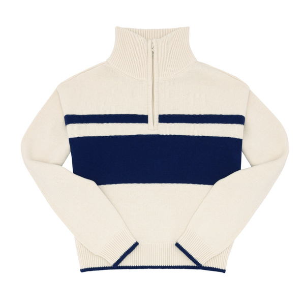 women's cream half zip sweater – minnow