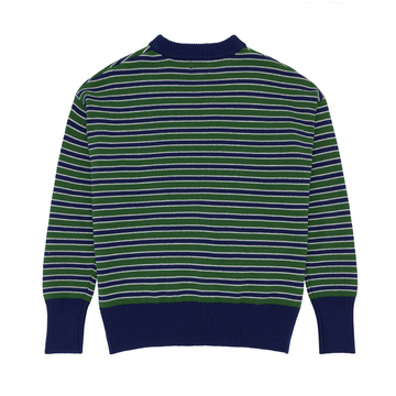 women's evergreen stripe knit sweater