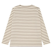 women's mocha stripe long sleeve tee