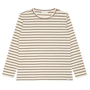 women's mocha stripe long sleeve tee