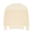 women's cream and tan stripe knit sweater